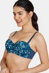 Zivame Plush Mystique Padded High Wired 3/4Th Coverage Beach Top - Gibraltar Sea — thumbnail 3