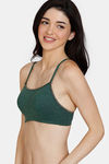 Zivame Colour Crazy Padded Non Wired 3/4th Coverage Cami Bra - Botanical Garden — thumbnail 3