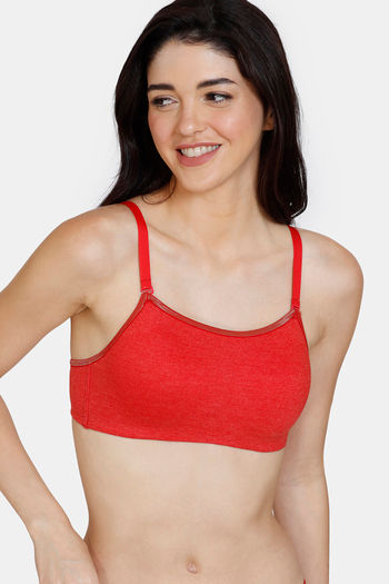 Buy Amante All Day Lounge Double Layered Non Wired Full Coverage Cami Bra -  Pink Marl at Rs.445 online