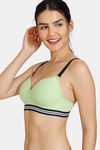 Zivame Beautiful Basics Padded Non Wired 3/4th Coverage T-Shirt Bra - Jade Lime — thumbnail 3
