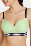 Zivame Beautiful Basics Padded Non Wired 3/4th Coverage T-Shirt Bra - Jade Lime — thumbnail 4