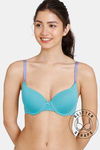 Zivame Beautiful Basics Glitter Strap Push-Up Wired Medium Coverage Bra - Baltic — thumbnail 1