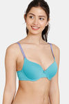 Zivame Beautiful Basics Glitter Strap Push-Up Wired Medium Coverage Bra - Baltic — thumbnail 3
