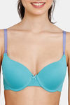 Zivame Beautiful Basics Glitter Strap Push-Up Wired Medium Coverage Bra - Baltic — thumbnail 4