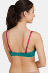 Zivame Beautiful Basics Glitter Strap Push-Up Wired Medium Coverage Bra - Deep Peacock Blue — thumbnail 2