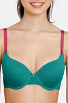 Zivame Beautiful Basics Glitter Strap Push-Up Wired Medium Coverage Bra - Deep Peacock Blue — thumbnail 4