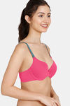 Zivame Beautiful Basics Glitter Strap Push-Up Wired Medium Coverage Bra - Teaberry — thumbnail 3