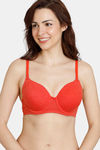 Zivame Beautiful Basics Padded Wired 3/4th Coverage T-Shirt Bra - Molten Lava — thumbnail 1