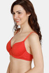 Zivame Beautiful Basics Padded Wired 3/4th Coverage T-Shirt Bra - Molten Lava — thumbnail 4