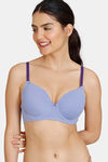 Zivame Beautiful Basics Padded Wired 3/4th Coverage T-Shirt Bra - Jacaranda — thumbnail 1
