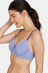 Zivame Beautiful Basics Padded Wired 3/4th Coverage T-Shirt Bra - Jacaranda — thumbnail 4