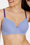 Zivame Beautiful Basics Padded Wired 3/4th Coverage T-Shirt Bra - Jacaranda — thumbnail 5