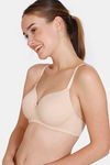 Zivame Beautiful Basics Padded Non Wired 3/4th Coverage T-Shirt Bra - Toasted Almond — thumbnail 3
