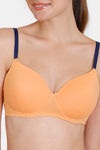 Zivame Beautiful Basics Padded Non Wired 3/4th Coverage T-Shirt Bra - Mock Orange — thumbnail 4