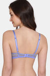Zivame Primrose Padded Wired 3/4th Coverage Lace Bra - Jacaranda — thumbnail 2