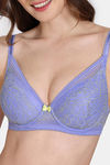 Zivame Primrose Padded Wired 3/4th Coverage Lace Bra - Jacaranda — thumbnail 4