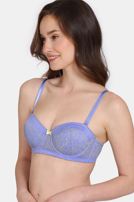 Zivame Primrose Padded Wired 3/4th Coverage Strapless Bra - Jacaranda — image 4