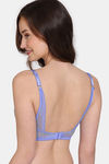 Zivame Primrose Padded Non Wired 3/4th Coverage Lace Bra - Jacaranda — thumbnail 2