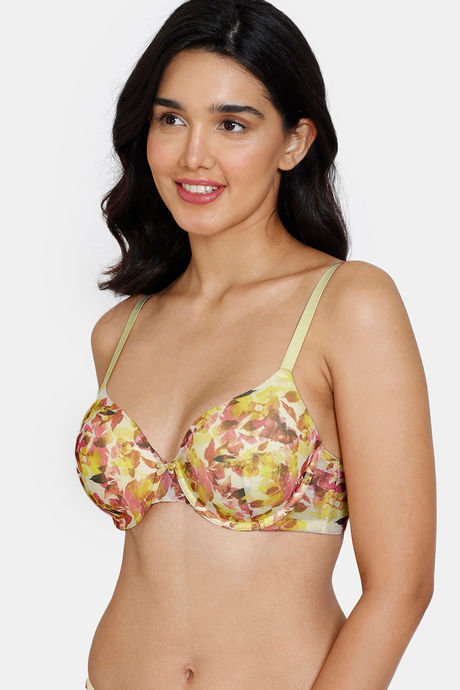 Zivame Bohemian Blooms Padded Wired 3/4Th Coverage T-Shirt Bra - Snapdragon — image 3