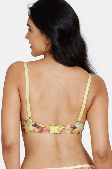 Zivame Bohemian Blooms Padded Non Wired 3/4Th Coverage T-Shirt Bra - Snapdragon — image 2