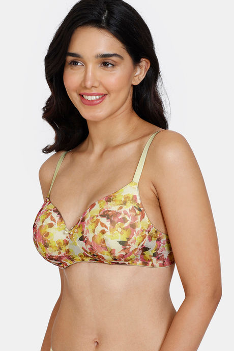 Zivame Bohemian Blooms Padded Non Wired 3/4Th Coverage T-Shirt Bra - Snapdragon — image 3