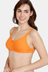 Zivame Beautiful Basics Double Layered Non Wired 3/4th Coverage Backless Bra - Muskmelon — thumbnail 3