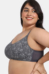 Zivame True Curv Sun's Bird Double Layered Non Wired Full Coverage Super Support Bra - Ebony — thumbnail 3