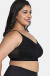 Zivame True Curv Beautiful Basics Double Layered Non Wired Full Coverage Minimiser Bra - Anthracite — thumbnail 3