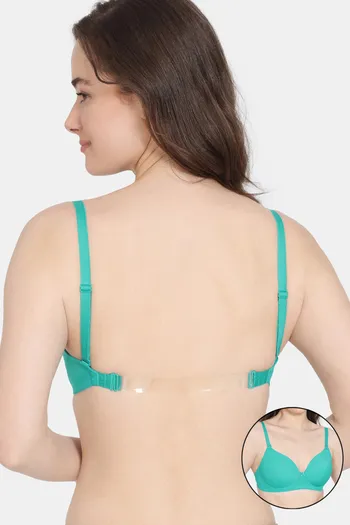 Zivame Beautiful Basics Padded Non Wired 3/4th Coverage Backless Bra - Spectra Green