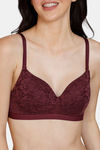 Zivame Beautiful Basics Padded Non Wired 3/4th Coverage Lace Bra - Fig — thumbnail 4
