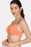 Zivame Push-Up Wired Medium Coverage Bra - Coral Quartz — thumbnail 3