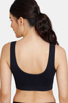 Zivame Beautiful Basics Double Layered Non Wired Full Coverage Slip-On Bra - Black — thumbnail 2