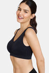 Zivame Beautiful Basics Double Layered Non Wired Full Coverage Slip-On Bra - Black — thumbnail 3