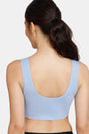 Zivame Beautiful Basics Double Layered Non Wired Full Coverage Slip-On Bra - Blue — thumbnail 2
