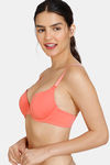 Zivame Beautiful Basics Glitter Strap Push-Up Wired Medium Coverage Bra - Georgia Peach — thumbnail 3