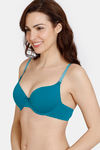 Zivame Beautiful Basics Glitter Strap Push-Up Wired Medium Coverage Bra - Kayaking — thumbnail 3