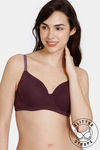 Zivame Glitter Straps Beautiful Basics Padded Wired 3/4th Coverage T-Shirt Bra - Fig — thumbnail 1