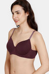 Zivame Glitter Straps Beautiful Basics Padded Wired 3/4th Coverage T-Shirt Bra - Fig — thumbnail 3
