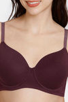 Zivame Glitter Straps Beautiful Basics Padded Wired 3/4th Coverage T-Shirt Bra - Fig — thumbnail 4
