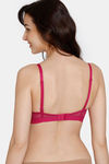 Zivame Beautiful Basics Padded Wired 3/4Th Coverage Lace Bra - Cerise — thumbnail 2
