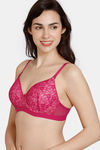 Zivame Beautiful Basics Padded Wired 3/4Th Coverage Lace Bra - Cerise — thumbnail 3