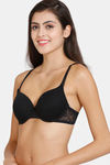 Zivame Beautiful Basics Push-Up Wired Medium Coverage Bra - Black — thumbnail 3