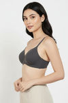 Zivame Wonderwire Padded Wired 3/4Th Coverage T-Shirt - Grey — thumbnail 3