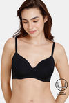 Zivame Beautiful Basics Padded Non Wired 3/4th Coverage Ultra Low Back T-Shirt Bra - Anthracite — thumbnail 1