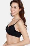Zivame Beautiful Basics Padded Non Wired 3/4th Coverage Ultra Low Back T-Shirt Bra - Anthracite — thumbnail 3