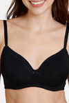 Zivame Beautiful Basics Padded Non Wired 3/4th Coverage Ultra Low Back T-Shirt Bra - Anthracite — thumbnail 4