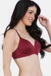 Zivame Marshmallow Padded Non Wired 3/4Th Coverage T-Shirt - Rhododendron — thumbnail 3