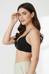 Zivame Beautiful Basics Non Wired Medium Coverage Push-Up Bra - Anthracite — thumbnail 4