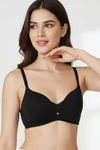 Zivame Beautiful Basics Non Wired Medium Coverage Push-Up Bra - Anthracite — thumbnail 5