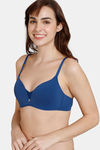 Zivame Beautiful Basics Push-Up Non Wired Medium Coverage Bra - Navy Peony — thumbnail 3